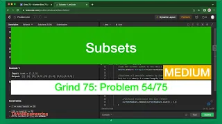 Subsets Problem LeetCode - Java Grind 75 Coding Series