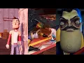 Hello Neighbor 1 2 3 - All Official Main Endings (Comparison)