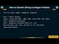 How to Convert String to Image in Python