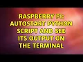 Raspberry Pi Autostart python script and see its output on the terminal