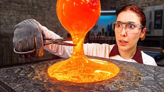 Sobreviví a trabajar con VIDRIO CALIENTE (glassblowing)
