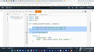 AWS Lambda Function Cloud watch logs
