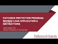 Paycheck Protection Program Revised Loan Application Instructions