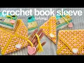 how to crochet book sleeve with heart button