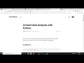 Cricket Analysis with Python cricsummary detailed Tutorial Exploratory Data Analysis