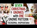 7 Christmas Gnomes 1 Pattern How to Make Christmas Gnomes Easy Gnome Pattern Glue or Sew DIY