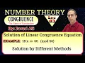 Congruence Solution of Linear Congruence Equations Example Number Theory Edler Lec-83