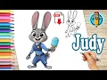 How to Draw and Color Judy from Zootopia 2 Drawings for Kids