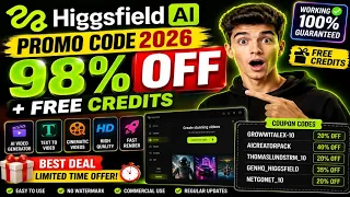 Higgsfield AI Promo Code 2026 Up to 98 OFF Free Credits How to Redeem