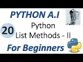 Machine Learning Tutorial Python 20 Python List Methods Part 2