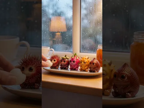 Rainy Day in the Little World… They Shared One Bite 🌧🤍