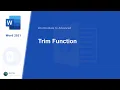 - VBA Trim Function String in Microsoft Word