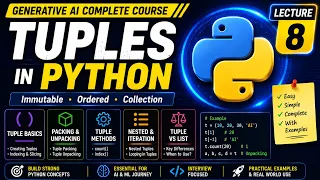 Tuples in Python Explained Tuple Methods Packing Unpacking Gen AI Course Lecture 8