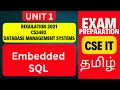Embedded SQL in DBMS CS3492 Database Management Systems Anna University R2021