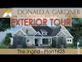 European house plan with a one-story floor plan and four bedrooms The Ingrid