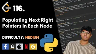 Populating Next Right Pointers in Each Node Leet code 116 Theory explained Python code