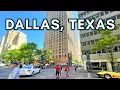 Life in DALLAS TEXAS USA - 4K Summer Walking tour of Downtown Dallas