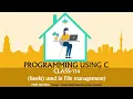 PROGRAMMING USING C CLASS-114 fseek function used in File management