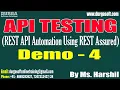 API TESTING tutorials Demo - 4 by Ms Harshil On 10-10-2022 7AM IST