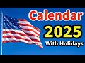 2025 Calendar with Holidays Calendar 2025 US Calendar 2025 United States 2025 Calendar 2024