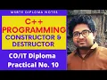 MSBTE OOP 22316 OBJECT ORIENTED PROGRAMMING Practical No 10 constructor and destructor functions