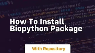 How to install biopython package