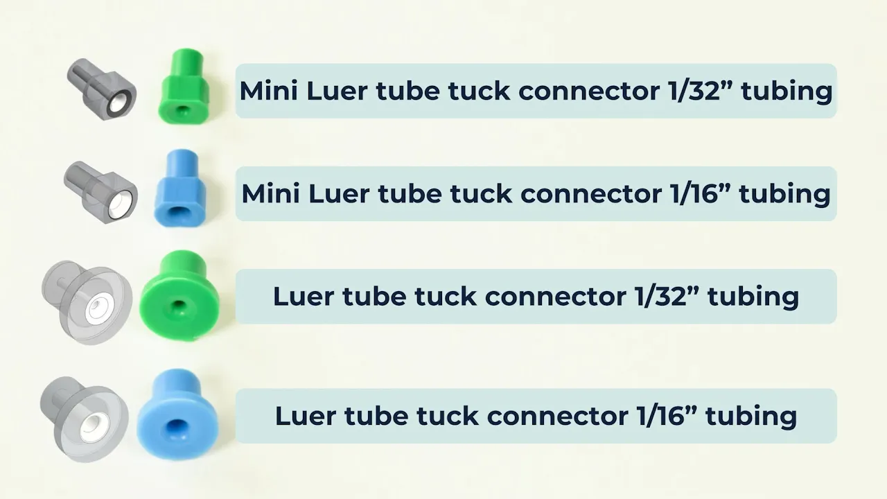 Interfacing microfluidic devices with tube tuck connectors