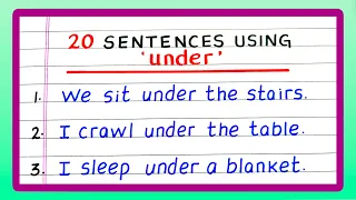 sentences using under sentences with under make sentences using under 20 sentences with under