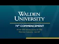 Walden University 2026 74th Commencement Saturday Ceremony