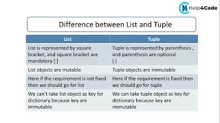 difference between list and tuple Python Tutorial
