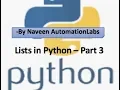 Lists in Python - Part 3