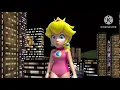 Giant Princess Peach Peachzilla Walking Through the City at Night