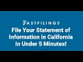 How to File for a California Statement of Information - Fast Filings
