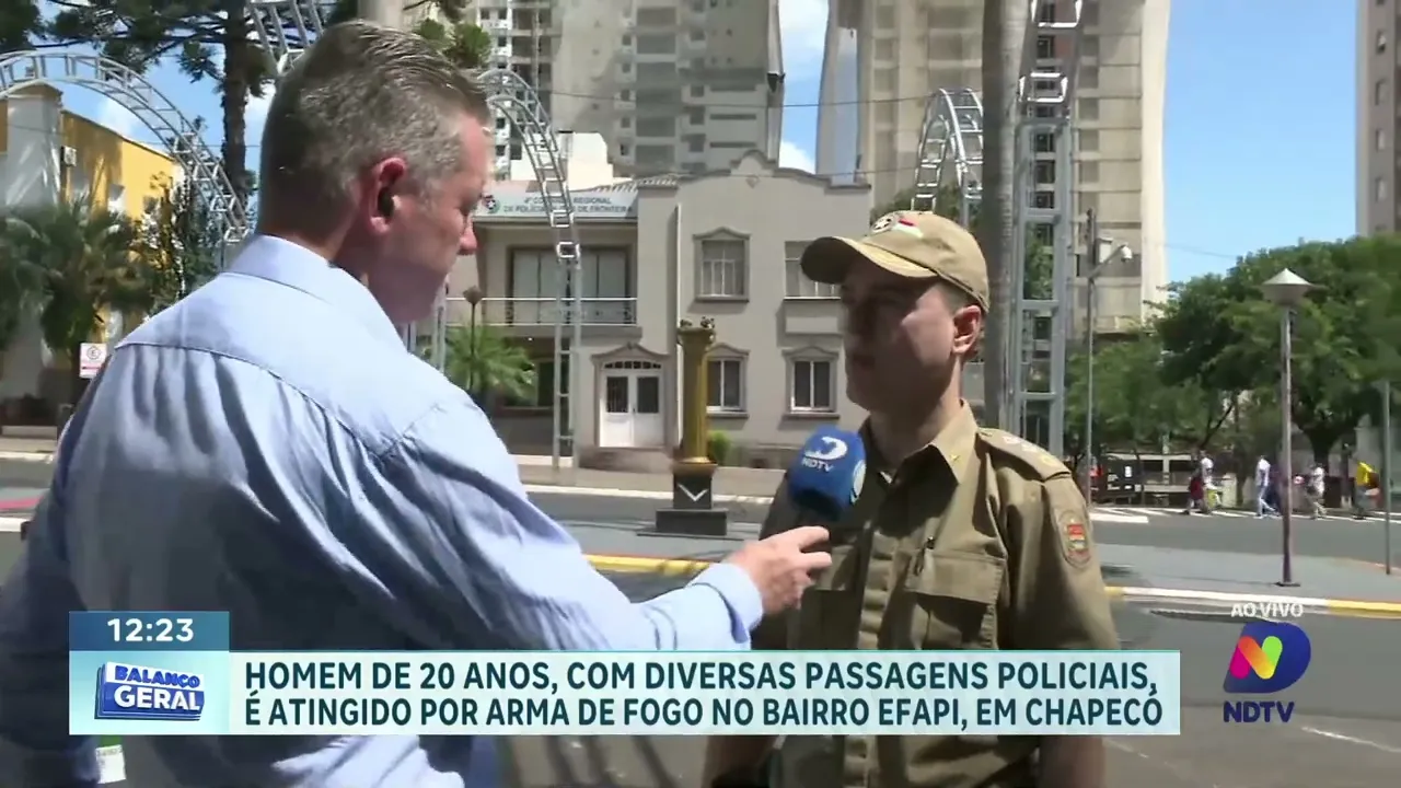 Homem com diversas passagens policiais é atingido por arma de fogo, em Chapecó