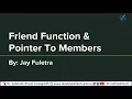 Friend function Pointer to Members in C Lecture 16 Gujarati By Jay Fuletra