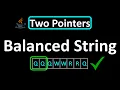 LeetCode - 1234 Replace the Substring for Balanced String Two Pointers Technique Java