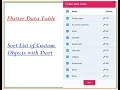 Flutter Data table - How to sort List of custom Objects