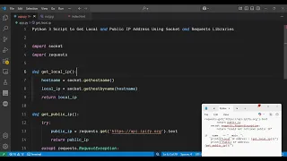 Python 3 Script to Get Local and Public IP Address Using Socket and Requests Libraries