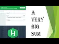 A very Big Sum C Language Coding problem solution in easy way for beginners