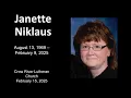 Janette Nicklaus Funeral - February 15 2025