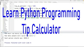 Learn Python Programming - Tip Calculator