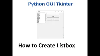 Listbox in Tkinter Python Tkinter GUI Tutorial part9