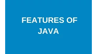 Java tutorial in telugu part 2 Features of java
