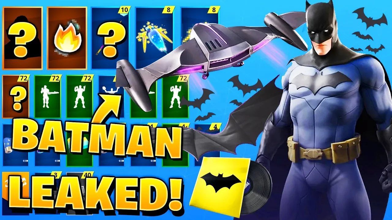 *NEW* All Leaked Fortnite X Batman Cosmetics..!! (Batman Skin & Glider, DC)