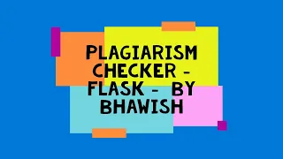 Plagiarism Checker using python
