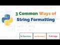 String Formatting in Python