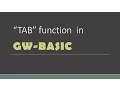 TAB function in GW-BASIC