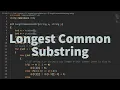 Longest Common Substring Dynamic Programming