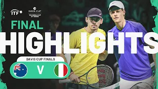 Highlights De Minaur AUS v Sinner ITA Davis Cup Finals 2023