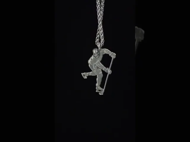 Ice Hockey Skull Player Necklace Pendant Jewelry Gift video thumbnail